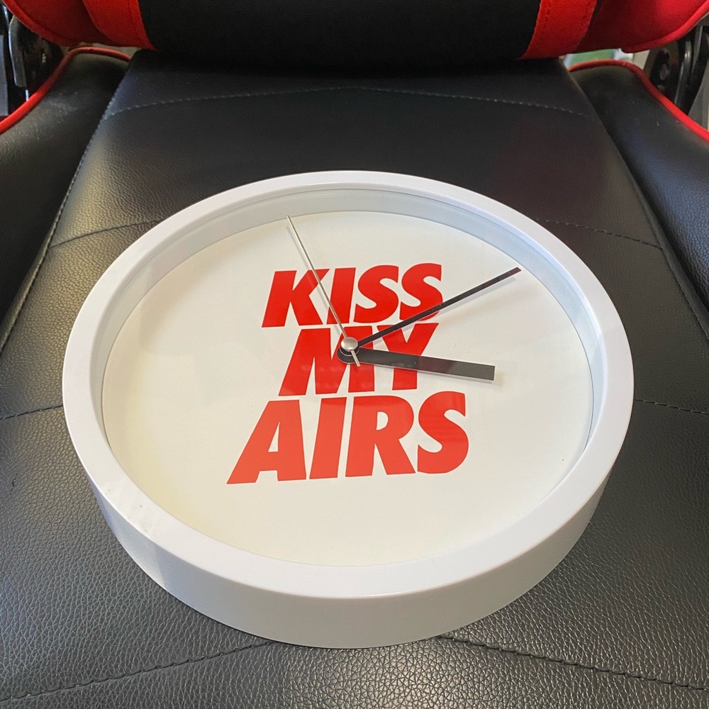 KISS MY AIRS wall clock handmade size 8 3/4